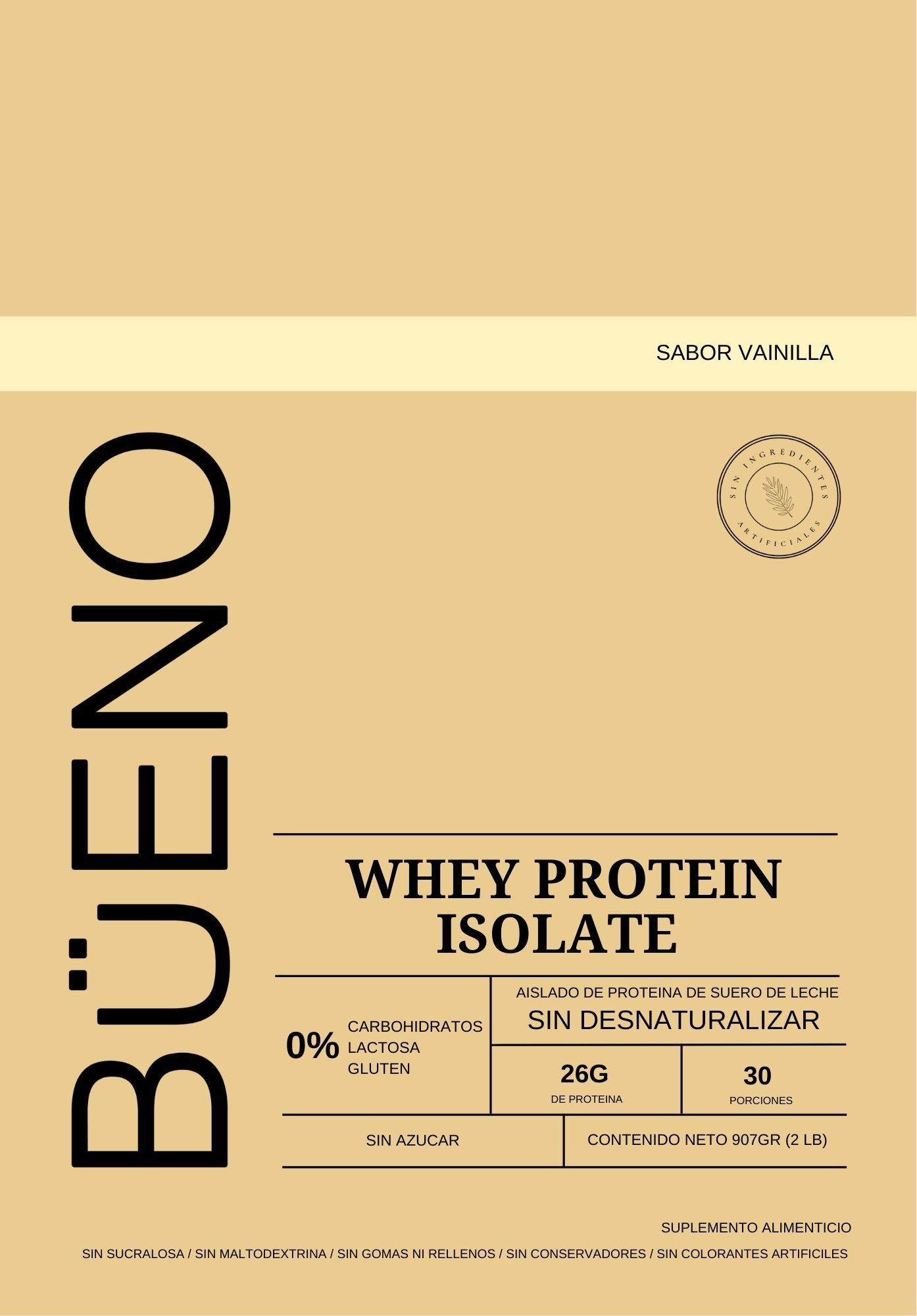 Proteína Aislada de Suero de Leche sabor Vainilla bolsa de 2lbs (907gr)  ENVIO GRATIS
